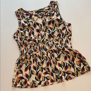 NWT Banana Republic factory sleeveless printed peplum top size L